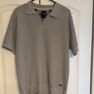 Buffalo David Bitton Gray Patterned Polo Shirt